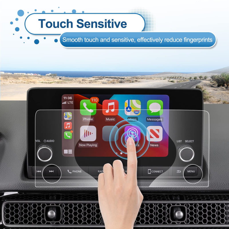 2022 2023 2024 Civic Screen Protector for Honda Civic (Sport/LX/EX/EX-L) 7-inch Touch Screen, 2022 2023 Civic Tempered Glass 2024 Civic Navigation Accessories HD Transparent Protective Film