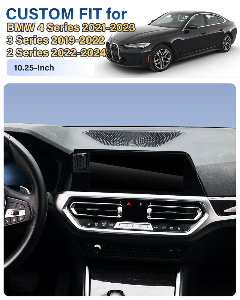 SKYLOTEC Magnetic Charger Phone Mount for BMW 4 Series 2021-2023 | 15W Magsafe Charger for 3 Series 2019-2022/2 Series 2022-2024, 10.25-inch Screen Cradles Magnets for iPhone Samsung