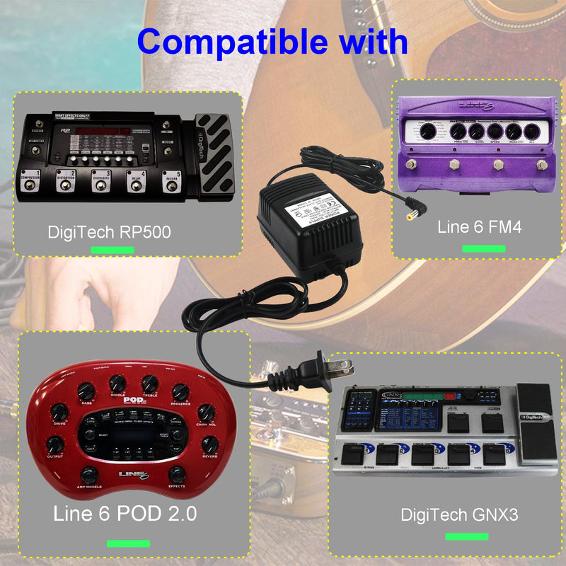 AC 9V Guitar Effect Power Supply Reduce noise AC Adapter Compatible with Line 6 POD XT Live Digitech RP GNX Multi Effects Pedals