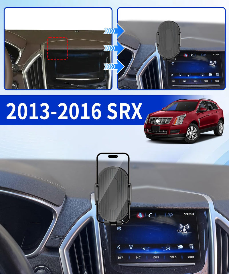 Car Phone Holder for Cadillac SRX 2013 2014 2015 2016 Auto Accessories，One Hand Place & Pick，360° Rotation，Hands Free，for 4.7-7 inch Phones