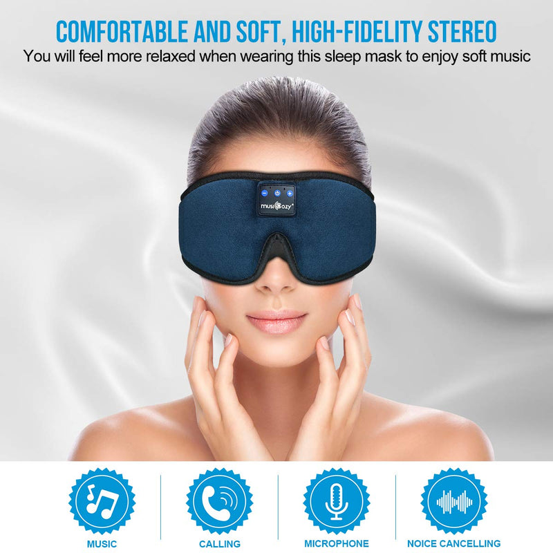 MUSICOZY Sleep Headphones Breathable Bluetooth 5.4 Headband 3D Sleeping Headphones, Wireless Eye Mask Sleep Earbuds for Side Sleeper Women Office Air Travel Cool Tech Gadgets Unique Gifts 2 Packs