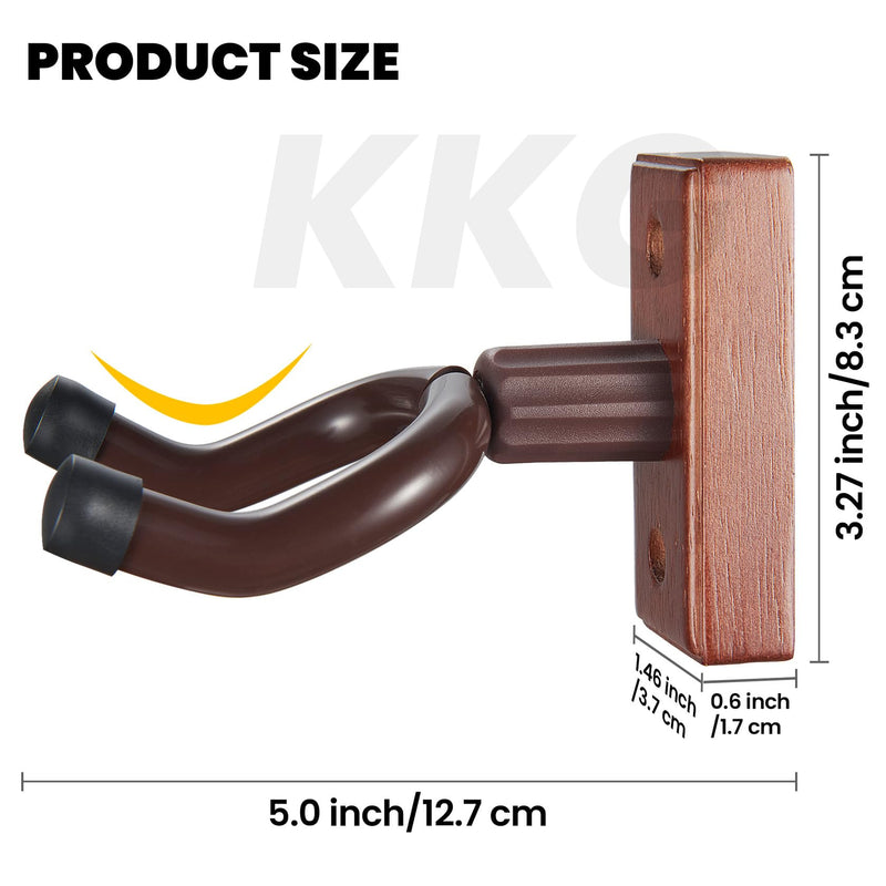[AUSTRALIA] - KKG 5 Pack Guitar Brown Wall Mount,Guitar Wall Hanger, Guitar Hanger Wall Hook Holder Stand with Screws, Hardwood Guitar Wall Mount Hanger for Acoustic Guitar, Electric Guitar, Banjo, Bass 5PcsBrown 