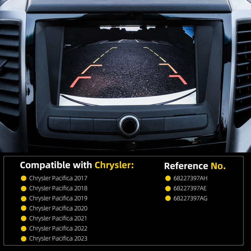 Dasbecan Rear View Backup Camera Compatible with Chrysler Pacifica 2017-23 | Park Assist Replaces# 68227397AH 68227397AE 68227397AG Basic Rear View