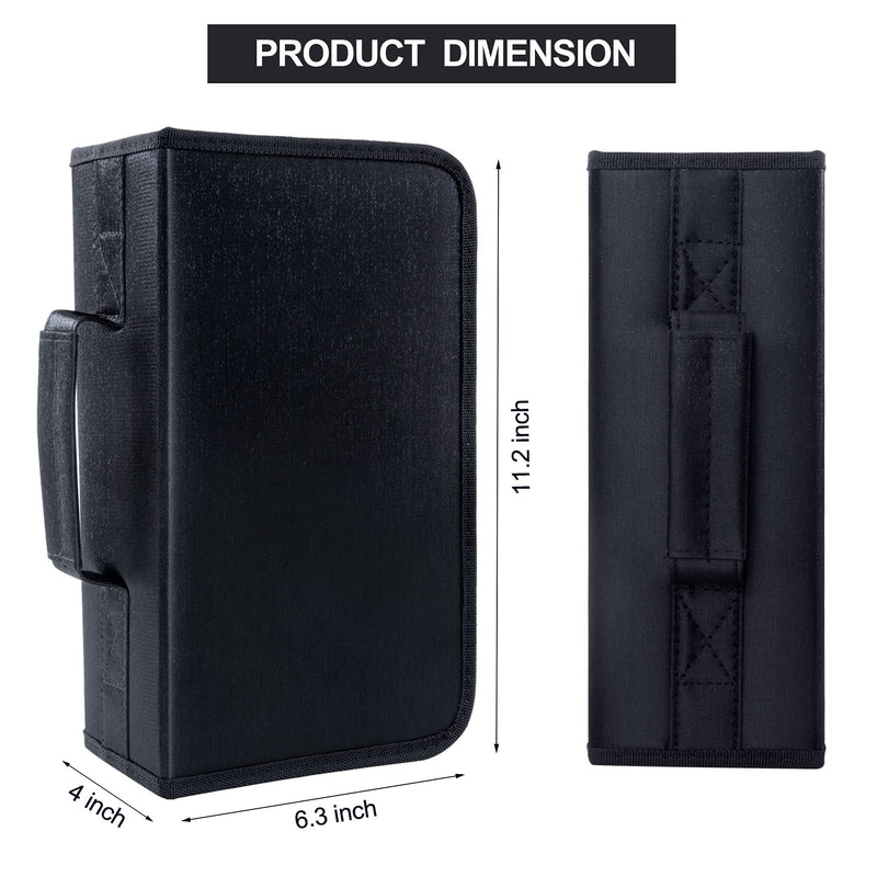CD/DVD Case Holder, 128 Capacity CD VCD Media Wallet, Storage, Holder, Booklet, Organizer (Black) Black