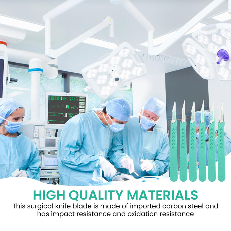 Pack of 20 Plastic Surgical Scalpel Knives, Sterile Scalpel Knives with Scalpel Handle, Scalpel Blades, Carbon Steel Scalpel Blades, Replacement Blades with Protective Cap, Individually Sterile Packed