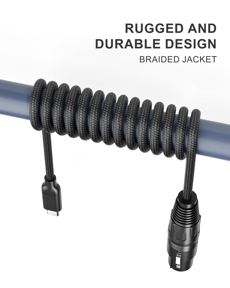XLR Cables 6FT XLR to USB C Cable,USB C Male to XLR Female 3-Pin Connector Adapter Microphones Audio Cable for Microphone Recording,Connects to Smartphones and Tablets