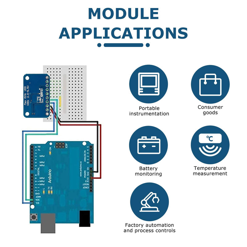 [AUSTRALIA] - QIQIAZI 5 Pieces 16-bit 4-Channel ADC for Analog to Digital Converter Arduino Compatible Development Board Module Analog to Digital Converter 