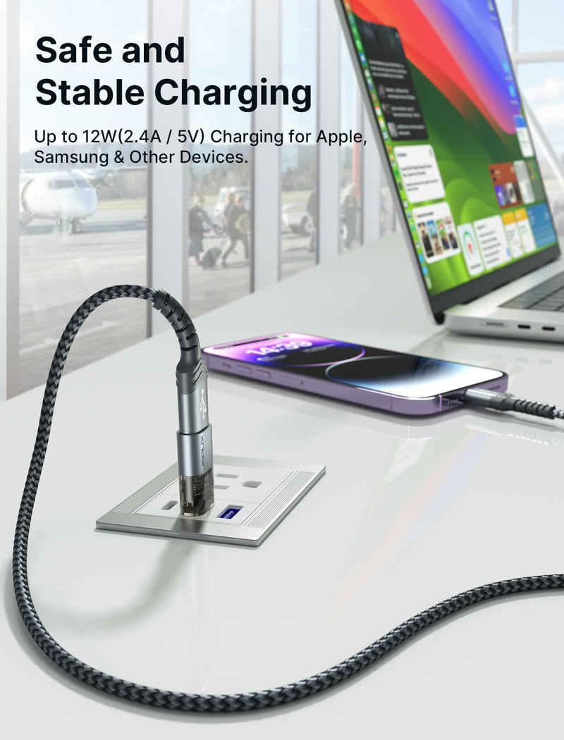 JSAUX USB Data Blocker & USB C Data Blocker (4-Pack), Transparent USB-A to USB-A & USB-C to USB-C Data Blocker Only for Charge, Protect Against Juice Jacking, Refuse Hacking Provide Safe Charging 4 Pack
