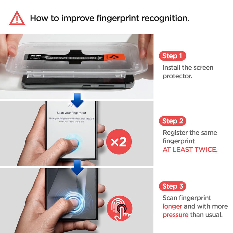 Spigen Tempered Glass Screen Protector [GlasTR EZ Fit] designed for Galaxy S24 Ultra [Case Friendly] - 2 Pack