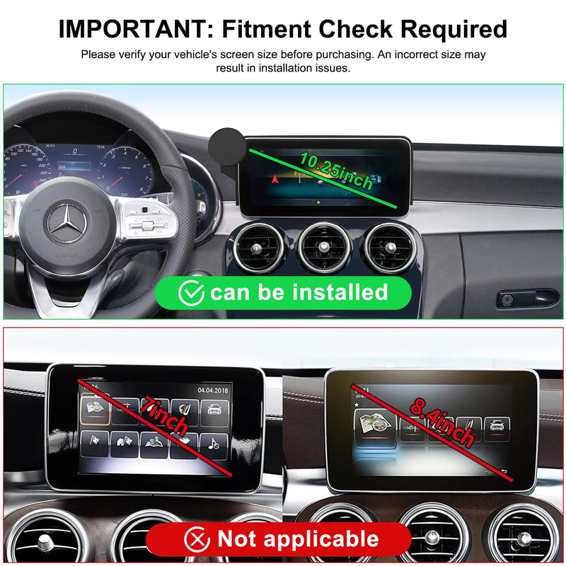 Car Phone Holder for Mercedes-Benz 2020-2022 GLC & 2019-2021 C-Class & 2020-2022 V-Class, 10.25-Inch Center Screen, Strong Magnet, OEM-Style, No View Obstruction Phone Mount Compatible with MagSafe for 2020-2022 GLC & 2019-2021 C-Class(10.25-Inch)