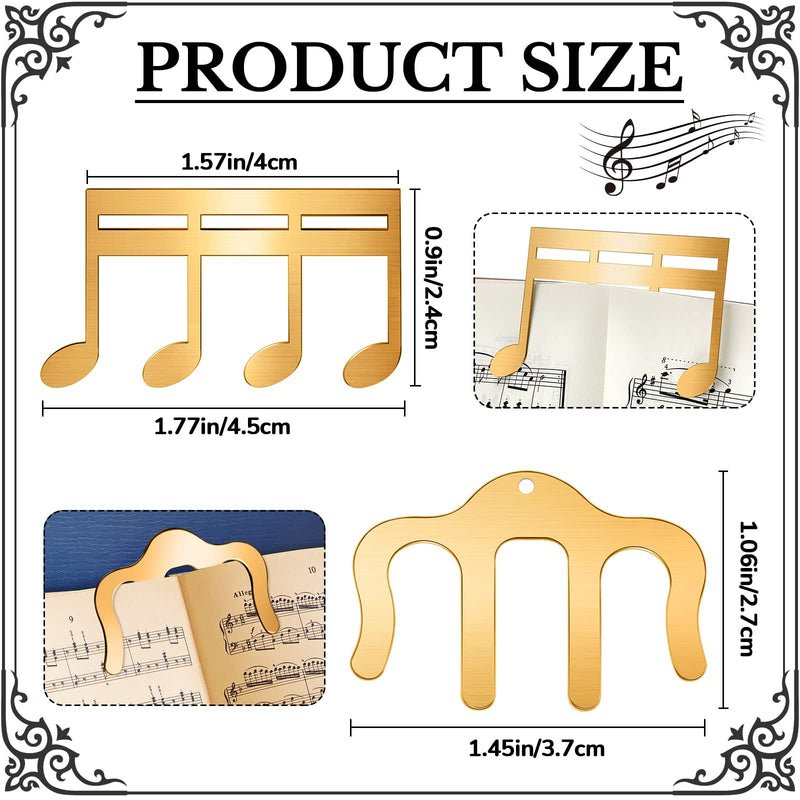 2 Pcs Metal Music Book Clip and Page Holder, Book Clip for Reading, Piano Sheet Music Holders Sheet Music Holders for Piano, Keyboard, Stands, and Books (Gold) Gold