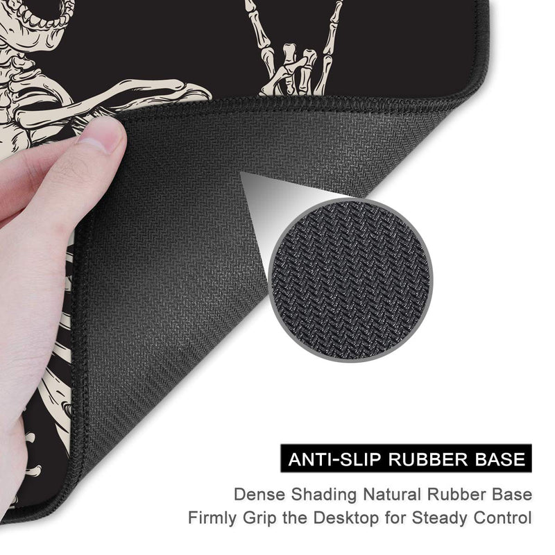 Auhoahsil Mouse Pad, Funny Skull Design Anti-Slip Rubber Mousepad with Durable Stitched Edge for Gaming Office Laptop Computer Men Women Kids, Cute Custom Pattern, 9.8 x 7.9 in, Smile Skull Love You