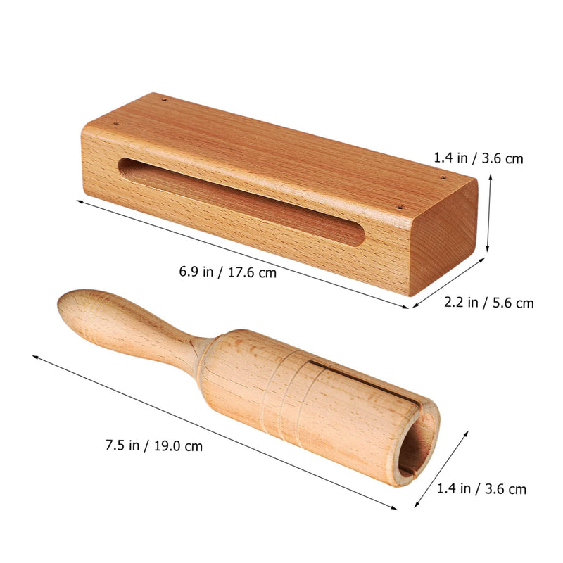 2 Sets orff instrument music lummi sticks percussion instruments wood block with mallet wood percussion blocks rhythm blocks handheld wood blocks macaras major depth sounder wooden Medium As Shown