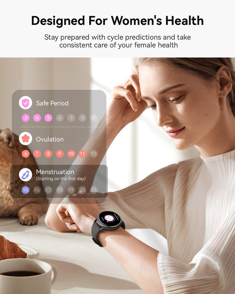 Smart Watch for Men Women: Bluetooth Calling Fitness Tracker with 1.27" Touchscreen, 24/7 Heart Rate/SpO2 Monitor, Sleep Tracker, 70+ Sports Modes, IP68 Waterproof Smartwatch for Android iOS Samsung Black
