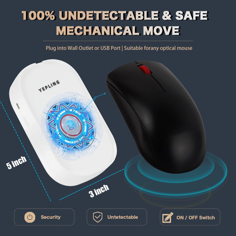 YEPLING Mouse Jiggler, Undetectable Mouse Mover Shaker Simulator for Computer Laptop Awakening, Keeps PC Active, No Software, Driver-Free with ON/Off Switch