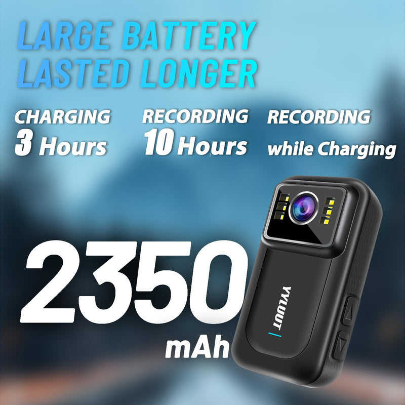 YYLUUT Body Camera with Video recording Cam - Bodycam with 1080P HD Built in 64GB Memory Card, IP67 Waterproofing, 1.5 Inch Bigger Display Cams, Wearable Clip On 10 Hours Video Recorder Cameras