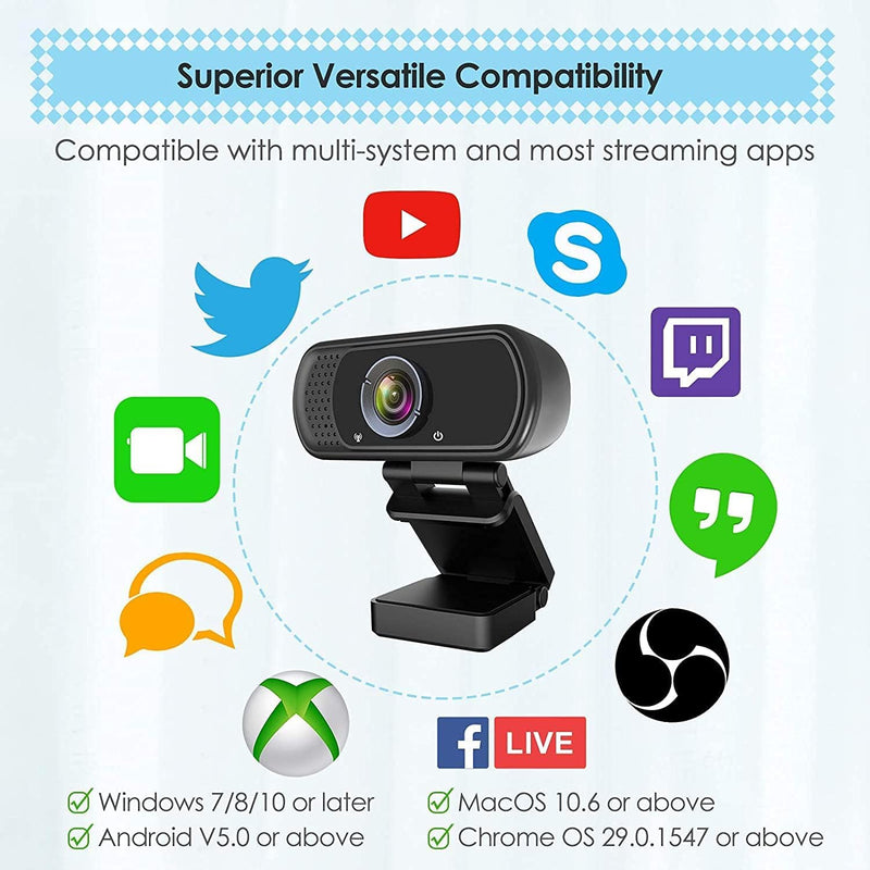 USB C Webcam for PC: 1080P HD Web Cam with Mic,Computer Camera with Privacy Cover & Tripod Stand for MAC Desktop Laptop, Wide Angle Webcam Pro Streaming Web Camera for Zoom/Skype/Teams/Webex USB-C Webcam with Cover & Tripod