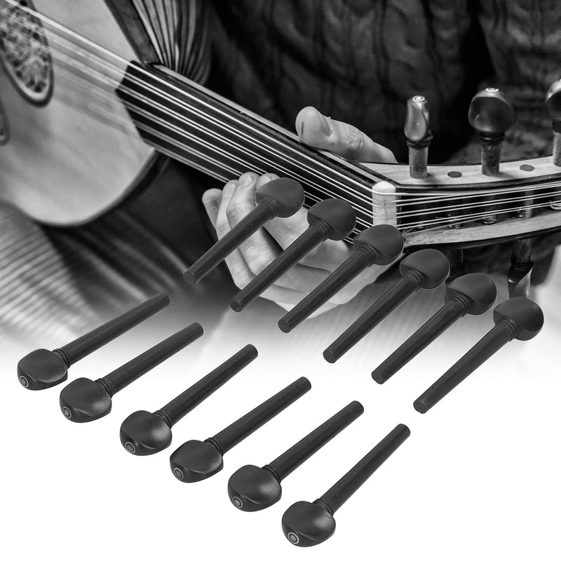 [AUSTRALIA] - Oud Ebony Pegs, 12Pcs 8.7cm Wooden Tuning Replacement Ebony Pegs with Fisheye for Oud 