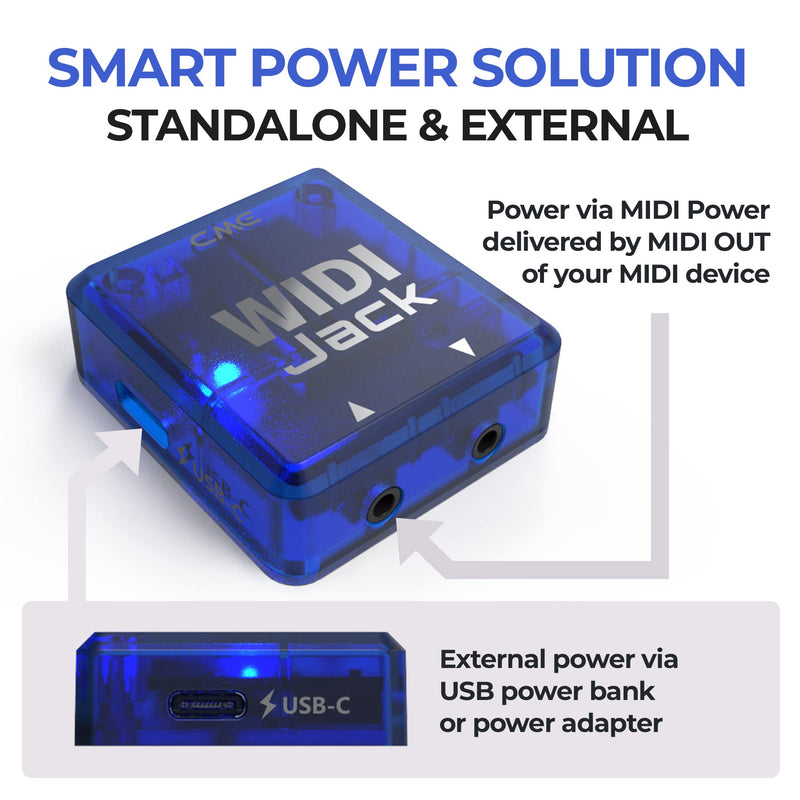 CME WIDI Jack + DIN-5 MIDI Cable Pack - Bluetooth MIDI Interface with 5-PIN DIN MIDI cables Included - Works with all DIN-5 MIDI devices - Wireless MIDI for Synth Keytar Pedalboard Keyboard