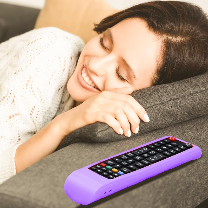 Remote case for Samsung TV Controller, Silicone Remote Cover for BN59-01199F Samsung Remote Control, Smart TV Remote Skin Sleeve Glow in The Dark (Lilac) Lilac