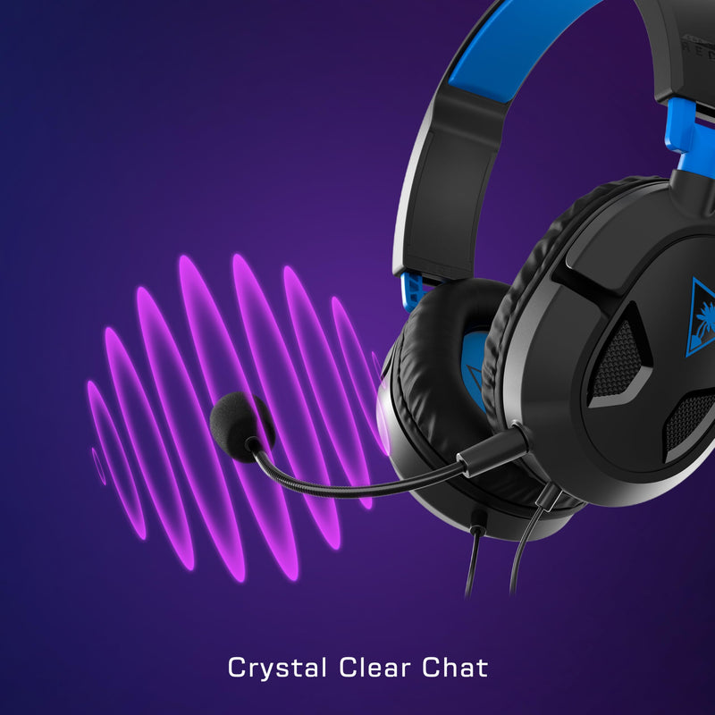 Turtle Beach Recon 50 PlayStation Gaming Headset - PS5, PS4, Xbox Series X, Xbox Series S, Xbox One, Mobile & PC with 3.5mm - Removable Mic, 40mm Speakers Black / Blue
