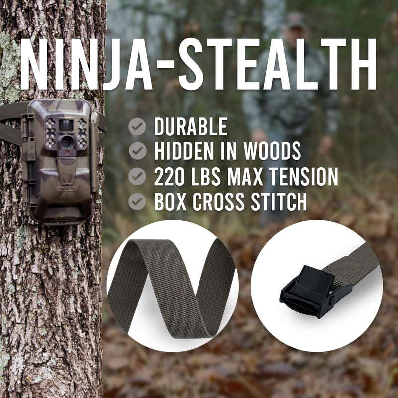 Trail Camera Straps, Game Cam Mounting Straps w/Durable Alloy Buckle, 6 ft. Long Hunting Utility Strap for Hanging Deer Camera Tree Stand, 25mm Width, Brown, 4-Pack Brown-4 Packs