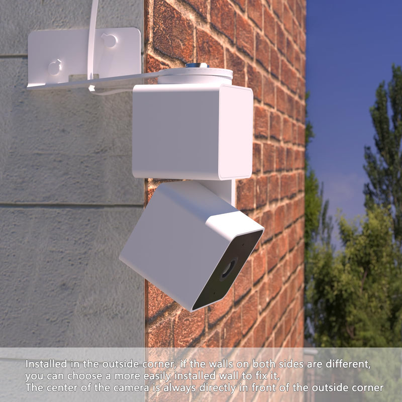 Outside Corner Wall Mount Bracket for Wyze Cam Pan V3 (NOT Included Camera), Make Cam Pan V3 Cover Both Sides of The House 270 Degrees, Maximizing Coverage Reduce Blind Spots (Pack of 2, White) Pack of 2 (NOT Included Camera)