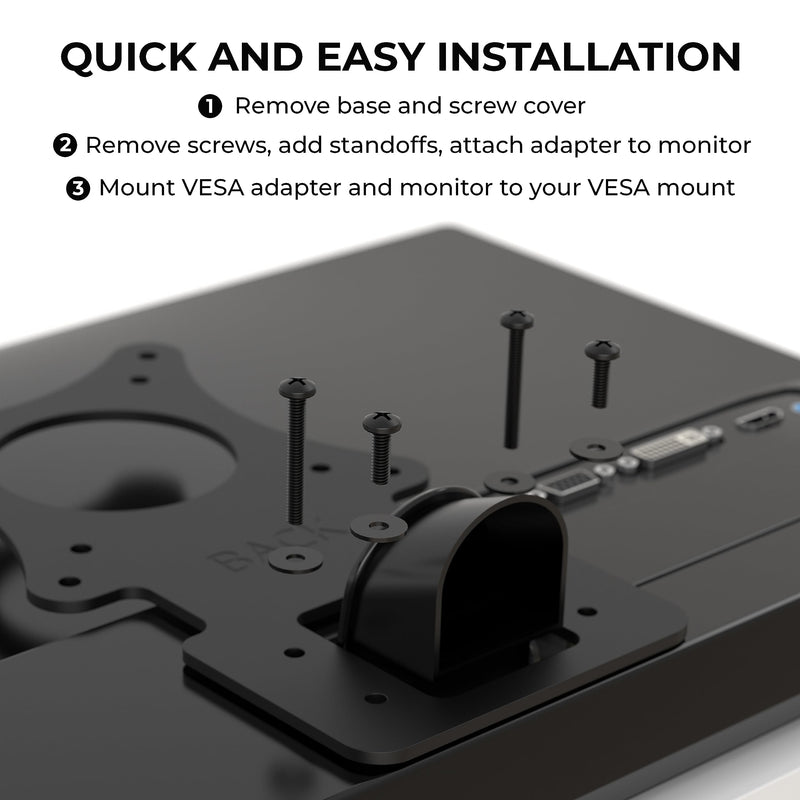 HumanCentric VESA Mount Adapter Compatible for LG Monitors 75x75, 100x100mm | Fits 24MP58VQ, 24MP58VQ-P, 24MP59HT, 24MP59HT-P, 24MP60VQ, VESA Stand, Arm or Desk Mount, 75x75 or 100x100 mm Pattern