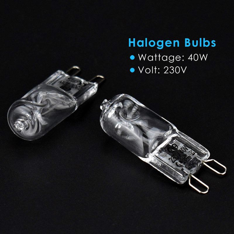 BROTOU Pack of 4 G9 Halogen Bulbs, G9 Halogen Bulbs, 40 W, 230 V, 2800 K, Dimmable Halogen Bulbs for Oven Lamp, Microwave, Cooker, Ceiling Lights 4er-40w