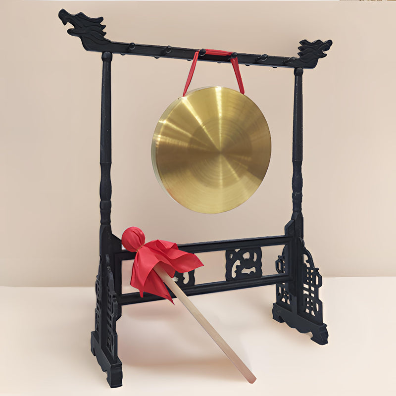 Zen Art Brass Feng Shui Desktop Gong Elevate Home Ambiance Exquisite Bring Wealth Fortune Blessings Unique Housewarming Luxury Gift Idea Rammer