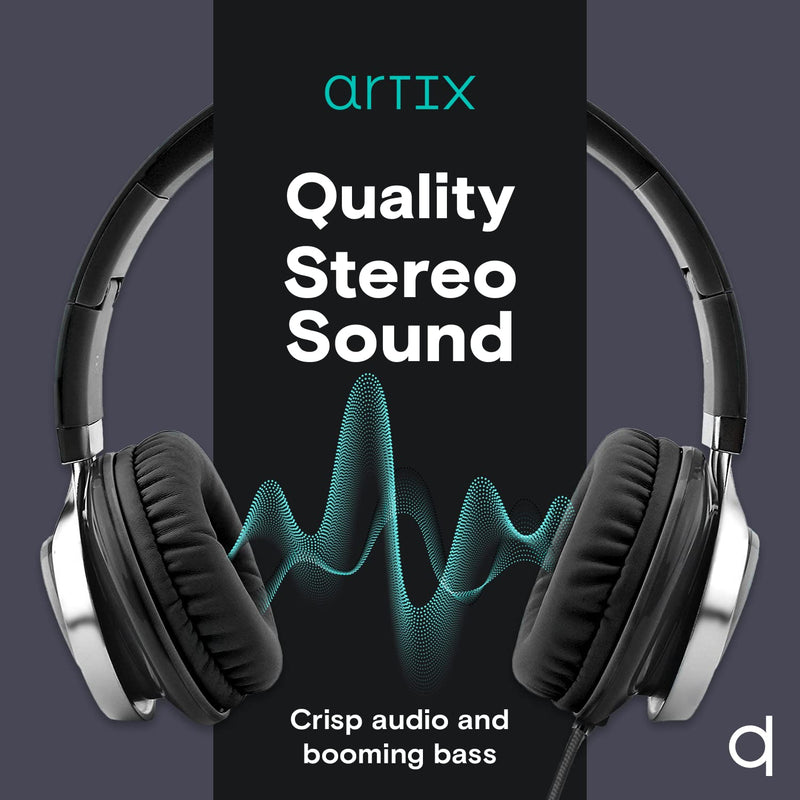 ARTIX Save 15% on CL750 Adult & Kids Wired Headphones with Mic Turquoise & Black Set