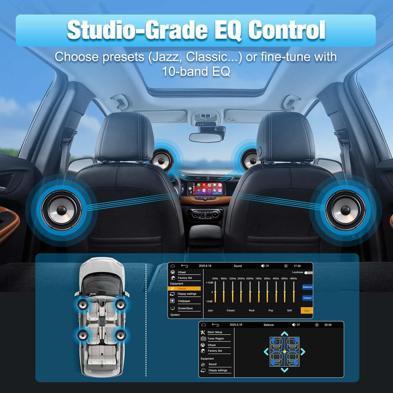 Single Din Radio Car Stereo with CarPlay & Android Auto, 6.28 Inch HD Touch CarPlay Screen, Backup Cam,Bluetooth, MP5,USB Type-C, SWC, EQ, FM Radio with External Mic black