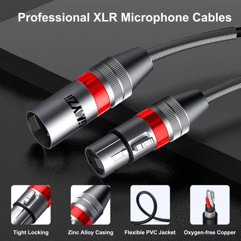 XLR Cable Microphone Cable 150 Feet Premium Balanced Mic Cable Pure Copper Conductors Heavy Duty Male to Female 3 Pin XLR Microphone Cable Zinc Alloy Connectors with Metal Spring 150 FT 1 Pack