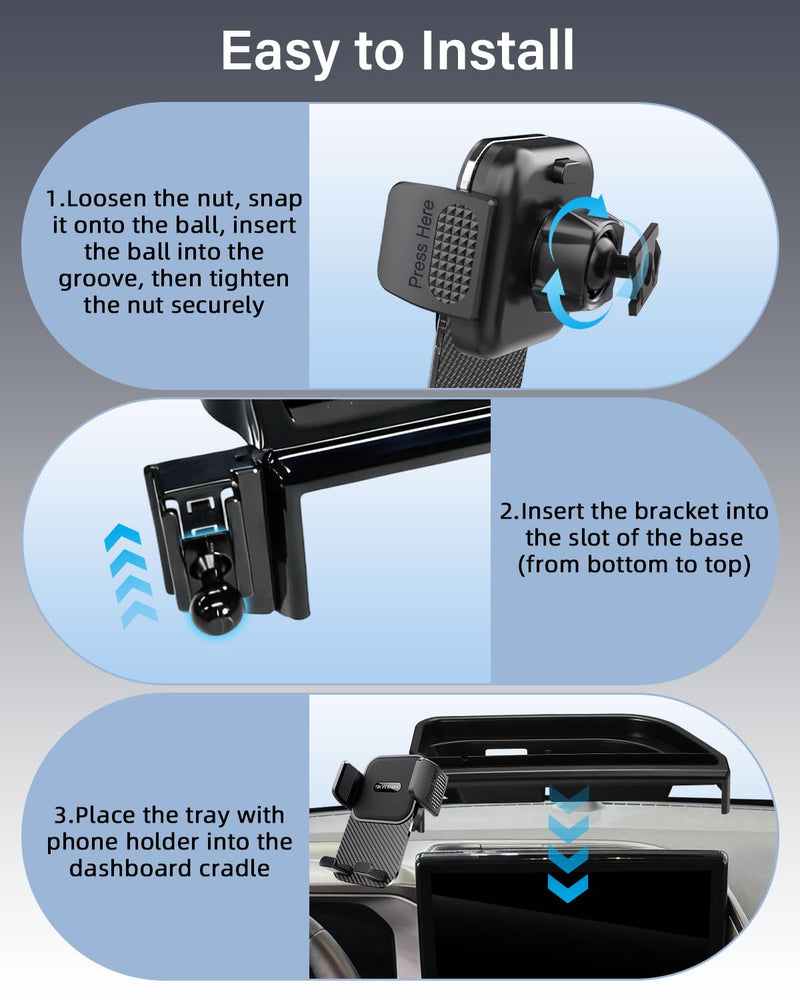 SKYLOTEC Car Phone Mount for 2025 Ford Bronco Sport Accessories | Bronco Sport Cell Phone Holder Dash Tray 13.2-inch Screen, Dashboard Storage, Automobile Cradles, NOT Block Air Vent Universal Holder Bronco Sport 2025