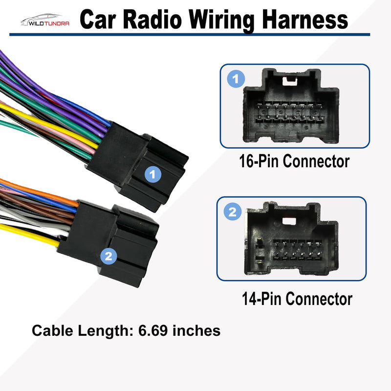 14Pin&16Pin Radio Wiring Harness compatible with Chevrolet 2007-2017 GMC 2006-2015 Buick 2006-2012 Aftermarket Stereo CD Player Receiver Wire with Antenna for Chevy Silverado Enclave Yukon Savana 14&16-pin
