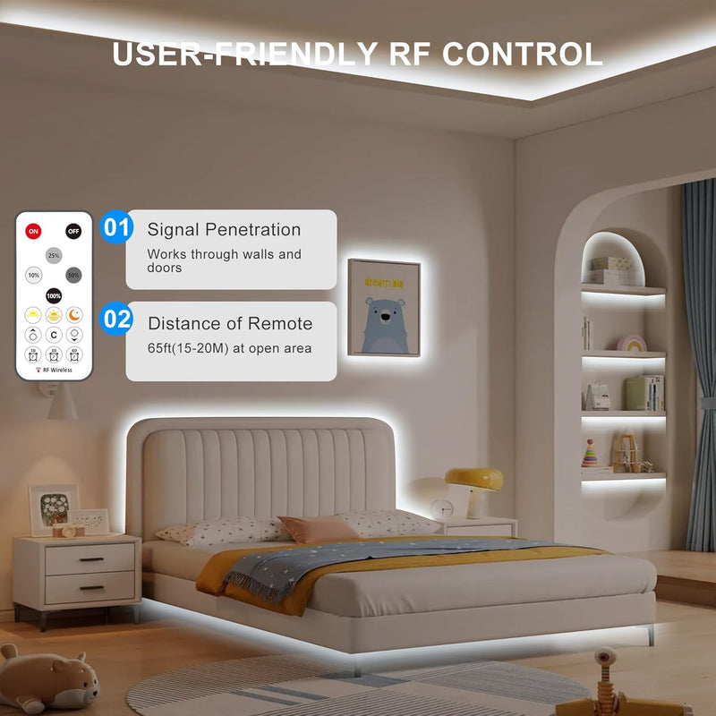 MINGER Led Strip Light 16.4ft, Dimmable for Mirror, Closet, Cabinet, 6500K Bright Daylight White