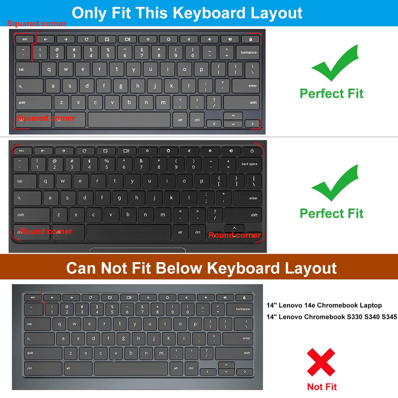 Keyboard Cover Skin for Lenovo Chromebook C330 C340 2-in-1 11.6 / Lenovo 100E 300E 500E Chromebook 11.6 / Lenovo Chromebook N20 N21 N22 N23 11.6 / Lenovo Flex 11 Chromebook 11.6" Skin, Ombre Pink