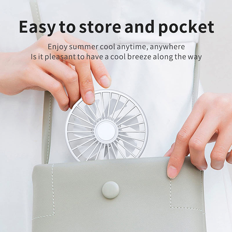 USB Fan, Mini Portable Fan for 360° Rotation, Small Personal Fan for Home Office, Desk Fan Compatible with All USB Outputs such as Laptop/Power Bank/Plug, Pocket Fan for Travel Commute(No switch)