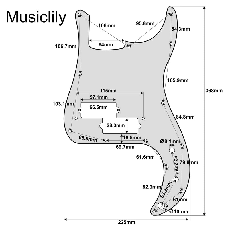 [AUSTRALIA] - Musiclily Pro 13-Hole P Bass Pickguard for MIJ Fender Japan 4-String Precision Bass, 4Ply Aged White Pearl 