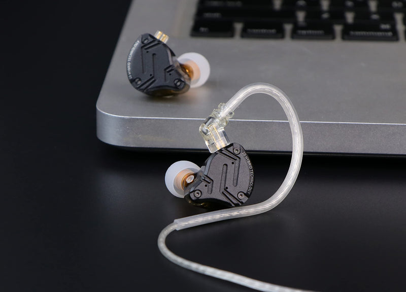 Linsoul KZ ZS10 PRO X HiFi in Ear Earphones(Without Mic, Black) + Tripowin Zonie IEM Cable(Recessed 2pin, 3.5mm, Grey)