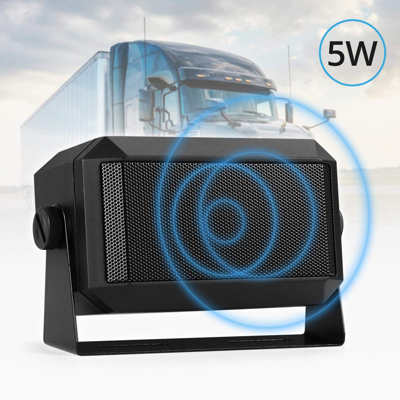 [AUSTRALIA] - Radioddity Mini External Speaker for Mobile Radio Car Transceiver, 5W Universal Portable, 71" Power Cable, 4 x 4, Compatible CB-27 Pro DB20-G Icom ID-5100 Yaesu FT-891 Midland MXT115 