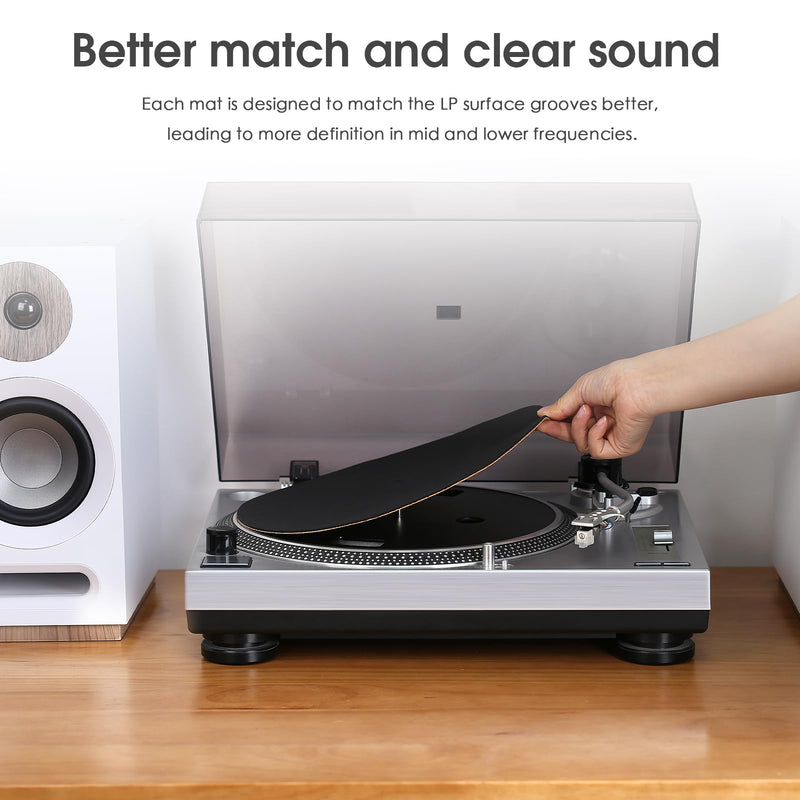 [AUSTRALIA] - Nobsound Turntable Slip Mat: Anti-Static Platter Pad for 12-Inch LPs, Cork + Leather Reversible 3mm, Cuts Rumble for Home & Studio Use, Audiophiles 