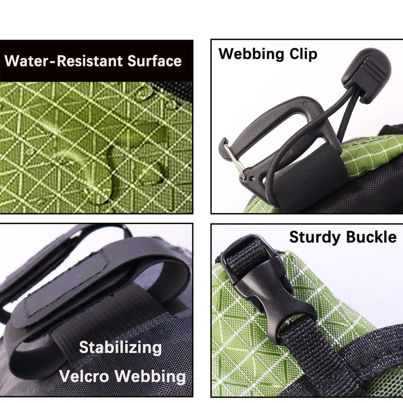 weryerker Backpack Shoulder Strap Pouch - Waterproof Strap Pack Phone Pouch, Backpack Strap Pocket Attachment Bag for Hiking, Travel, Cycling (Black) Black