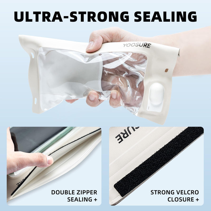 Vacuum Waterproof Phone Pouch - IPX8 Professional Cell Phone Dry Bag with Lanyard, Essential for Beach & Cruise, Universal Waterproof Case Fits All Smartphones up to 7.7" (1, White) 1