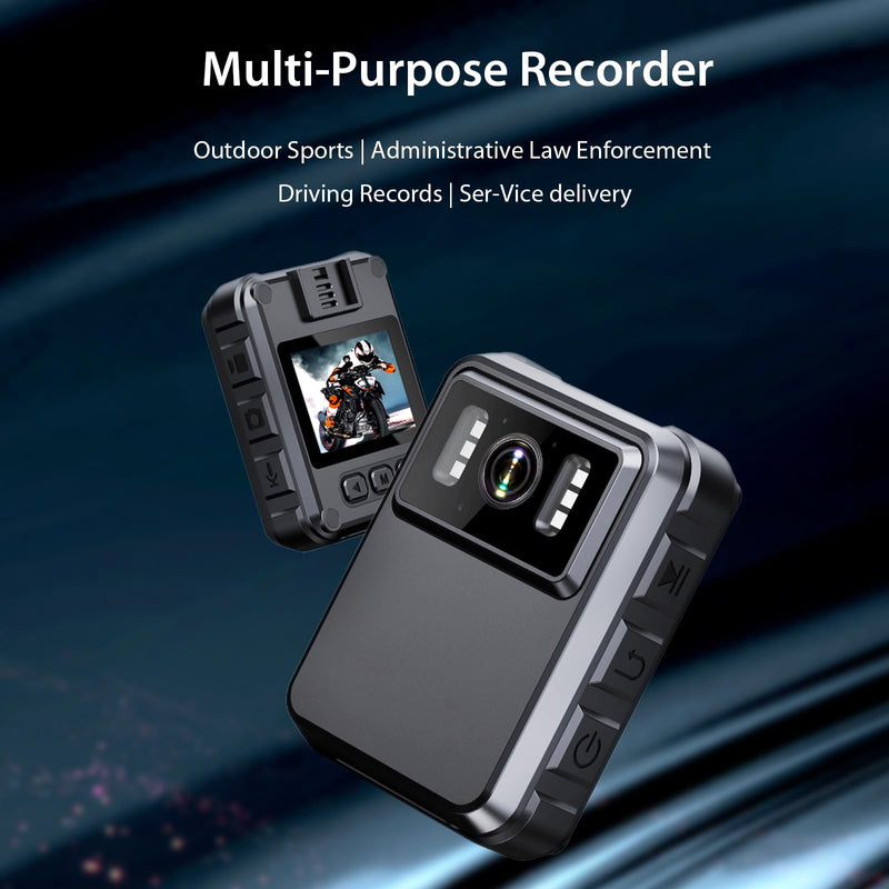 Police Body Cameras with Audio and Video Recording, Body Mounted Video Camera Built-in 64GB, Personal Wearable Cam with 2.0” Screen, Night Vision, IP65, for Police Law Enforcement, Security(No Wifi)