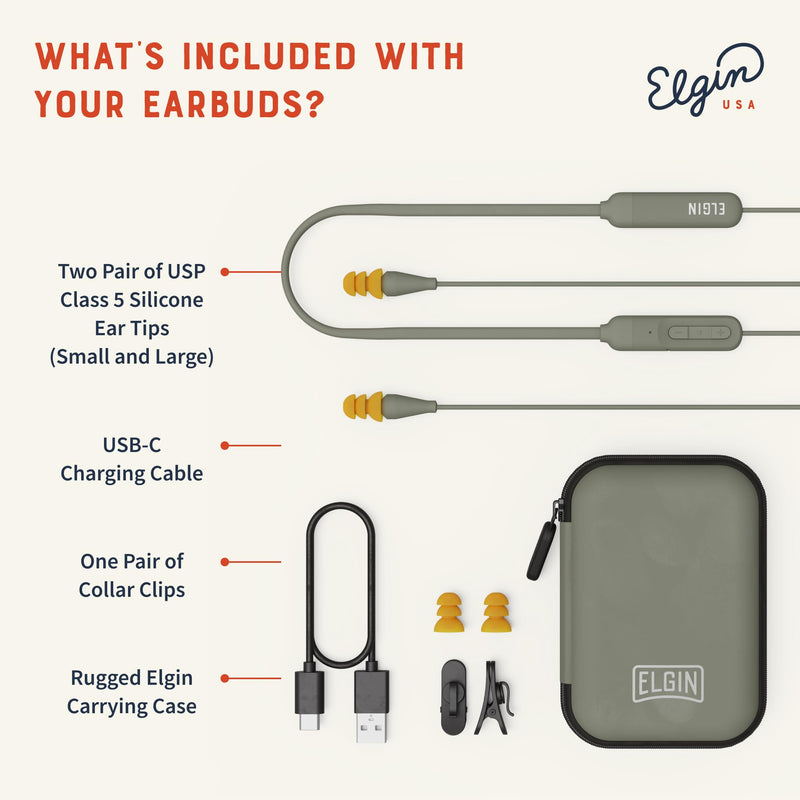 Elgin Discord Gen 2 Bluetooth Earplug Earbuds, Wireless Headphones | OSHA Compliant Noise-Isolating Safety, All-Weather Earphones for Industrial Work, and High-Noise Environments