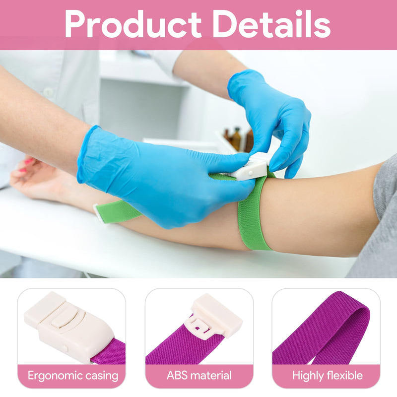 [AUSTRALIA] - Pack of 8 Storage Tubes, Blood Collection Set, Vein Stowage Tube with Buckle, Tourniquet Holster, Blood Collection Set for Practising for Doctors, Sanitary Camping, Outdoor (8 Colours) 