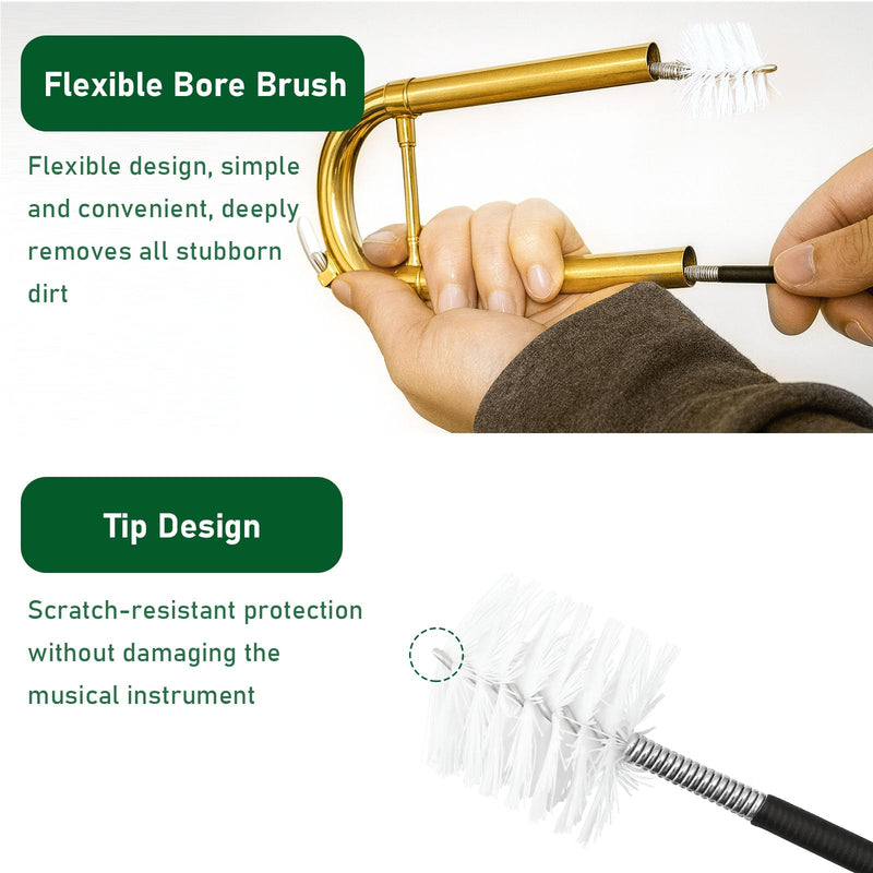 [AUSTRALIA] - 12pc Trumpet Cleaning Kit - Powerful Clean and Restores Smooth Valve Action, Maintain Trumpet and Sound Quality, Ideal Gift for Musicians 