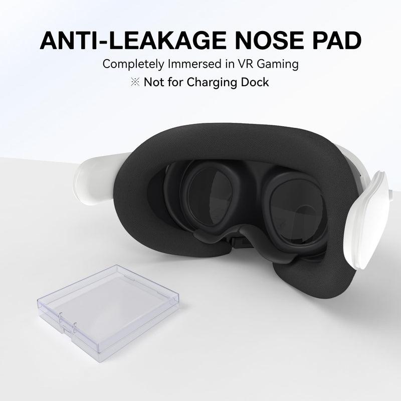 APEXINNO Silicone Face Pad Cover and Anti-Leakage Nose Pad with Meta/Oculus Quest 3 Accessories and Meta Quest 3/2 Case
