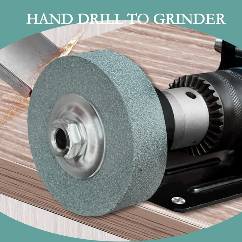 XZEIT Grinding Wheel Adapter and Grinding Stone for Drill, Metal Grinding Head, Convert Electric Drill to Grinder, 75mm OD 10mm Inner Diameter Green